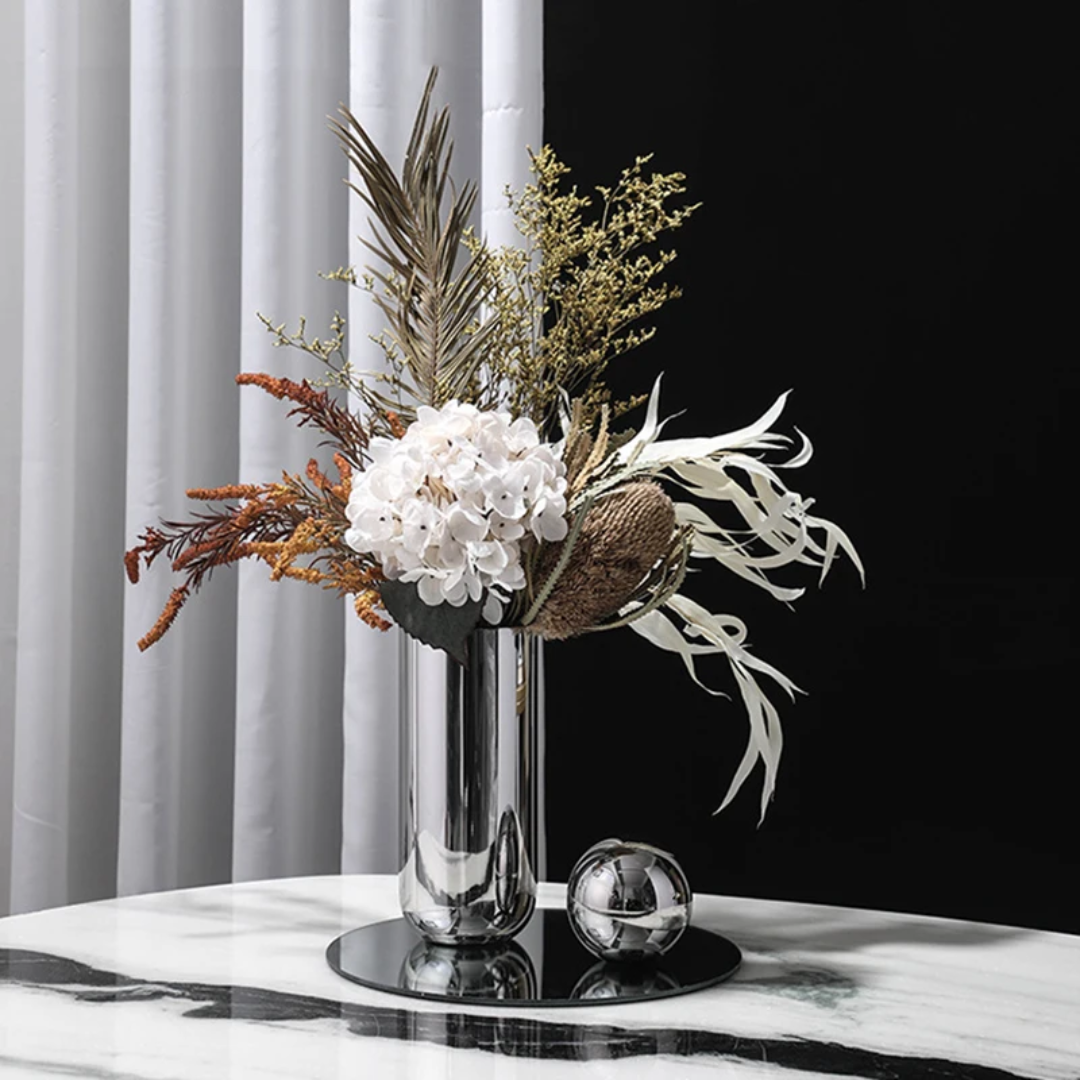 Silver Vase in Decorative Set